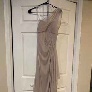 David's Bridal Taupe Bridesmaid Dress Size 2